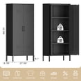 thumbnail image 4 of Marcree Storage Cabinet,Metal Cabinets with Doors and Shelves,2 Door Metal Storage Locker for Home Office,Utility Room,Black, 4 of 8