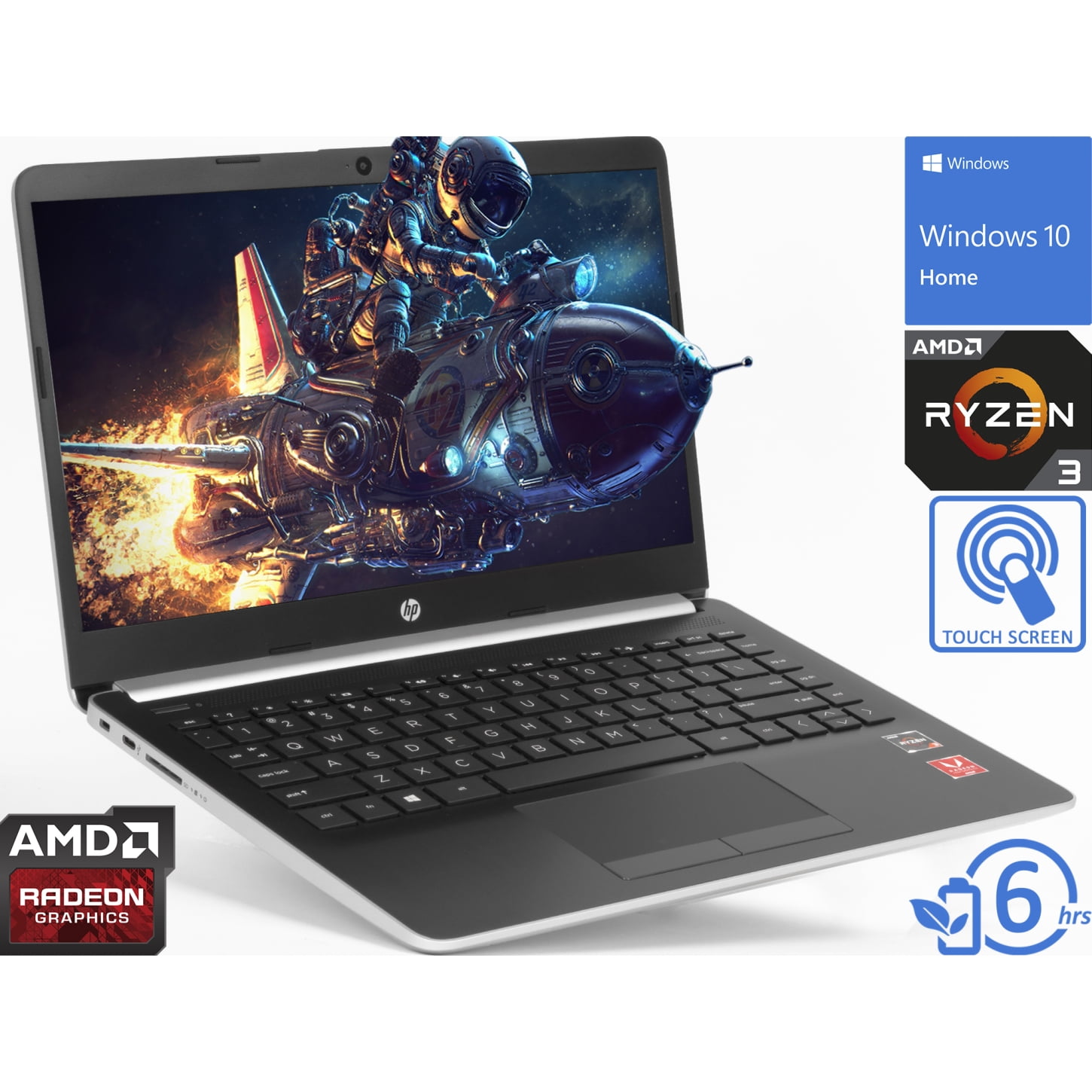 HP 14 Notebook, 14" HD Touch Display, AMD Ryzen 3 3200U Upto 3.5GHz ...