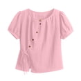thumbnail image 4 of Sexlip Women's Blouse Short Sleeve Loose Fit Trendy Design Versatile Styling Breathable Wear Fashion Forward Modern Style Pink XXXL, 4 of 6
