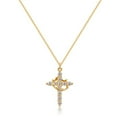 thumbnail image 2 of DLQT Rotating Crown Gold Crown Necklace Rotating Circle Cross Zircon Crown Cross Necklace, 2 of 7