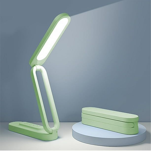 Lámpara LED de escritorio para oficina, hogar y lámpara a pilas, lámpara recargable, luz plegable y portátil, tira de luz LED de escritorio, 3 brillos regulables, lámpara de escritorio pequeña