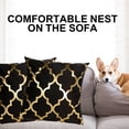 thumbnail image 5 of Funda de almohada negra de 18x 18 ", traje de 2 piezas, funda de almohada decorativa en negro y dorado, funda de cojín para sofá, decoración del hogar, juego de funda de almohada para sala de estar, 5 of 5