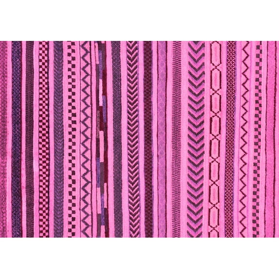 Ahgly Company Indoor Rectangle Abstract Pink Modern Area Rugs, 4' x 6'