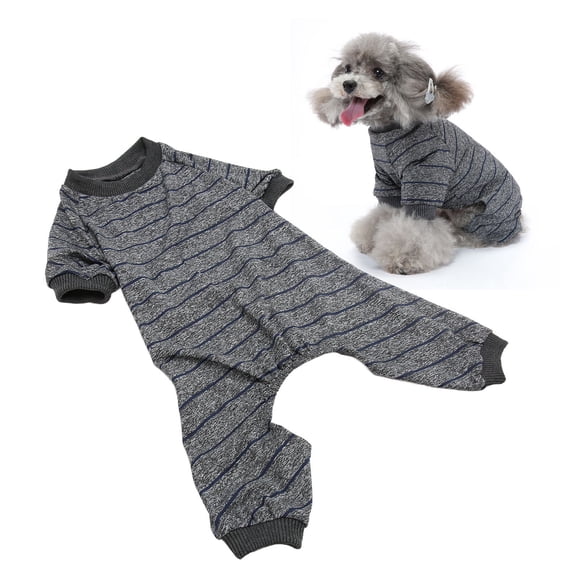 Pijamas Para Perros A Rayas, Mono Para Cachorros De Verano, Elegante, Protector, Fino, Gris, Estirable Para Exteriores Para Gatos Y Mascotas