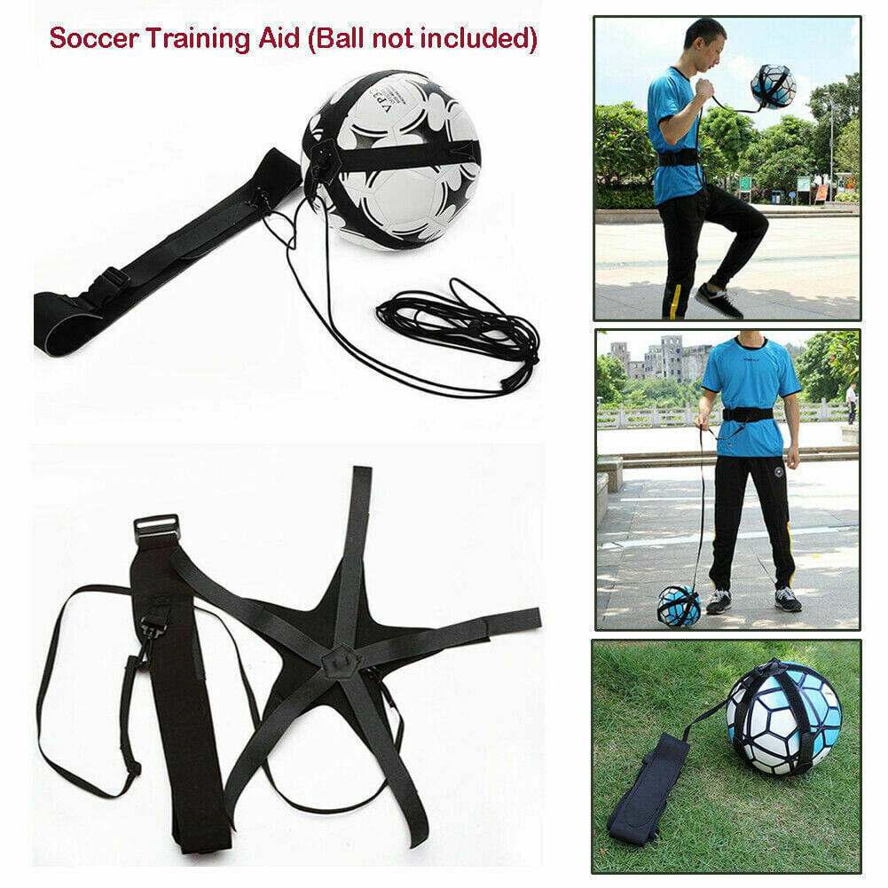 Football Self Training Kick Trainer Aid Equipment Black Waist Belt ReturnerLH 