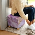 thumbnail image 5 of SCRAWLGOD Marble Pattern Golden Violet Ottoman Cover, Square Ottoman Cover Footrest Sofa Slipcovers Stool Covers Soft Footstool Covers Slipcovers Stretch Furniture Protector with Anti-Slip Band, 5 of 7