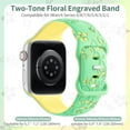 thumbnail image 2 of BandPlus Silicone Band with Flower for Apple Watch Series 10 46mm Women Girls,Soft Silicone Replacement Sport Strap Wristband for iWatch Series 10 46mm, Green, 2 of 4