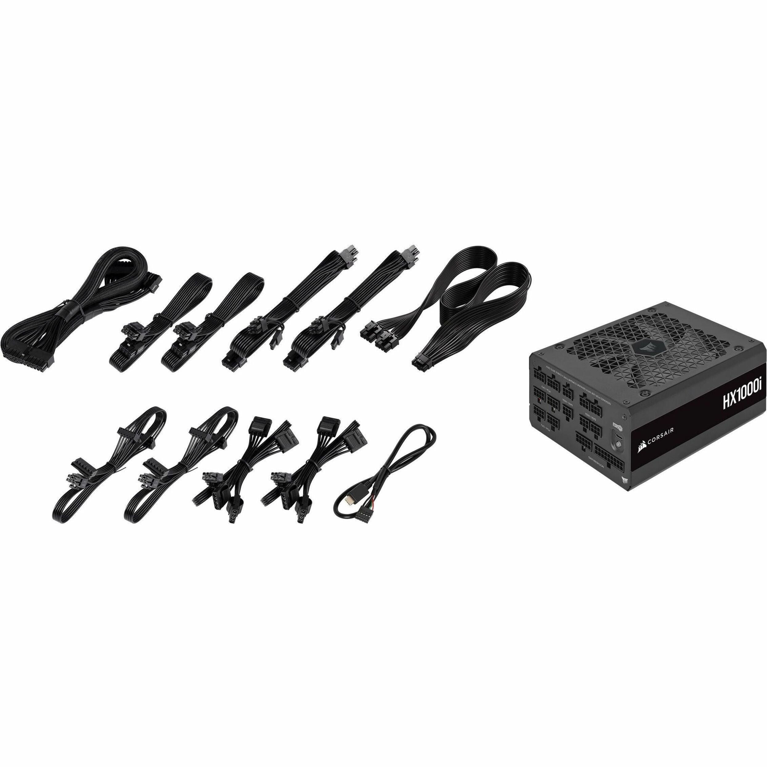 Corsair HX1000i Fully Modular Ultra-Low Noise Platinum ATX 1000 Watt PC Power Supply - Internal - 3.3 V DC, 5 V DC, 12 V DC, -12 V DC Output - 1000 W - 1 +12V Rails - 1 Fan(s) - NVIDIA SLI Supporte...