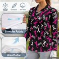 thumbnail image 6 of Jeiento Hope Pink Ribbon Women's Golf Shirts, Long Sleeve Sun Protection Sports Tops, V Neck Moisture Wicking Shirts for Awareness Activities and Workout, 6 of 7