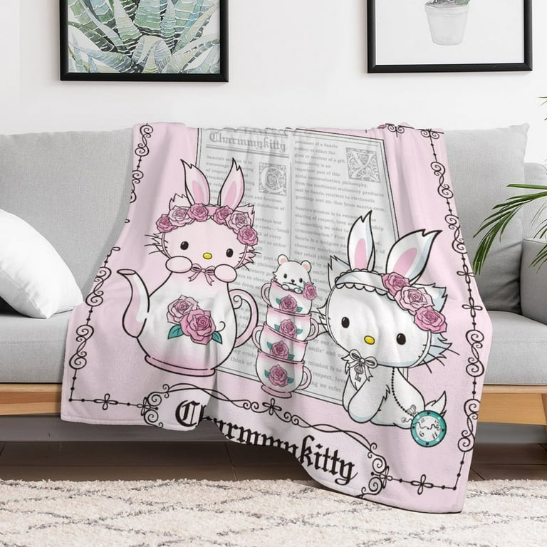 CHARMMY-KITTY Throw Blanket Flannel Anime for Girls Boys Men Women