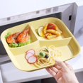 thumbnail image 3 of Colcolo Plates Divided 3 Compartment for Food Divided Tray, Camping Outdoor Plate Dinner Plates,Reusable Section Plates,Dishwasher Safe,Yellow, 3 of 8