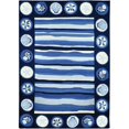 thumbnail image 1 of Homefires PP-VE001C 3 x 5 ft. Coastal Stripes And Shells Indoor Outdoor Area Rug, Blue, 1 of 1