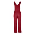thumbnail image 4 of AherBiu Womens Ribbed Jumpsuits Sleeveless Square Neck Comfy Suspenders Slim Stretchy Rompers, 4 of 7
