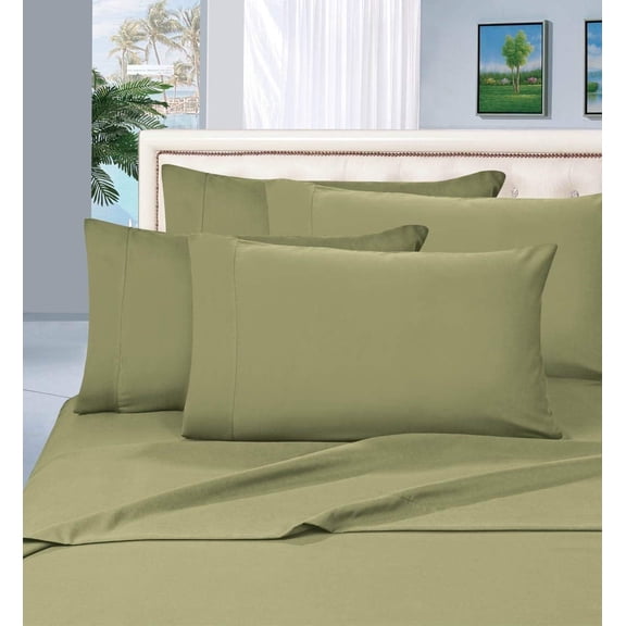 Elegant Comfort Bed Sheets California King Green Solid Print 1800 SeriesPolyester