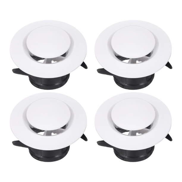 Cubierta de ventilación redonda de 3 pulgadas Uxcell, 4 Pcs Ventilaciones de Soffit ajustables de ABS, Blanca