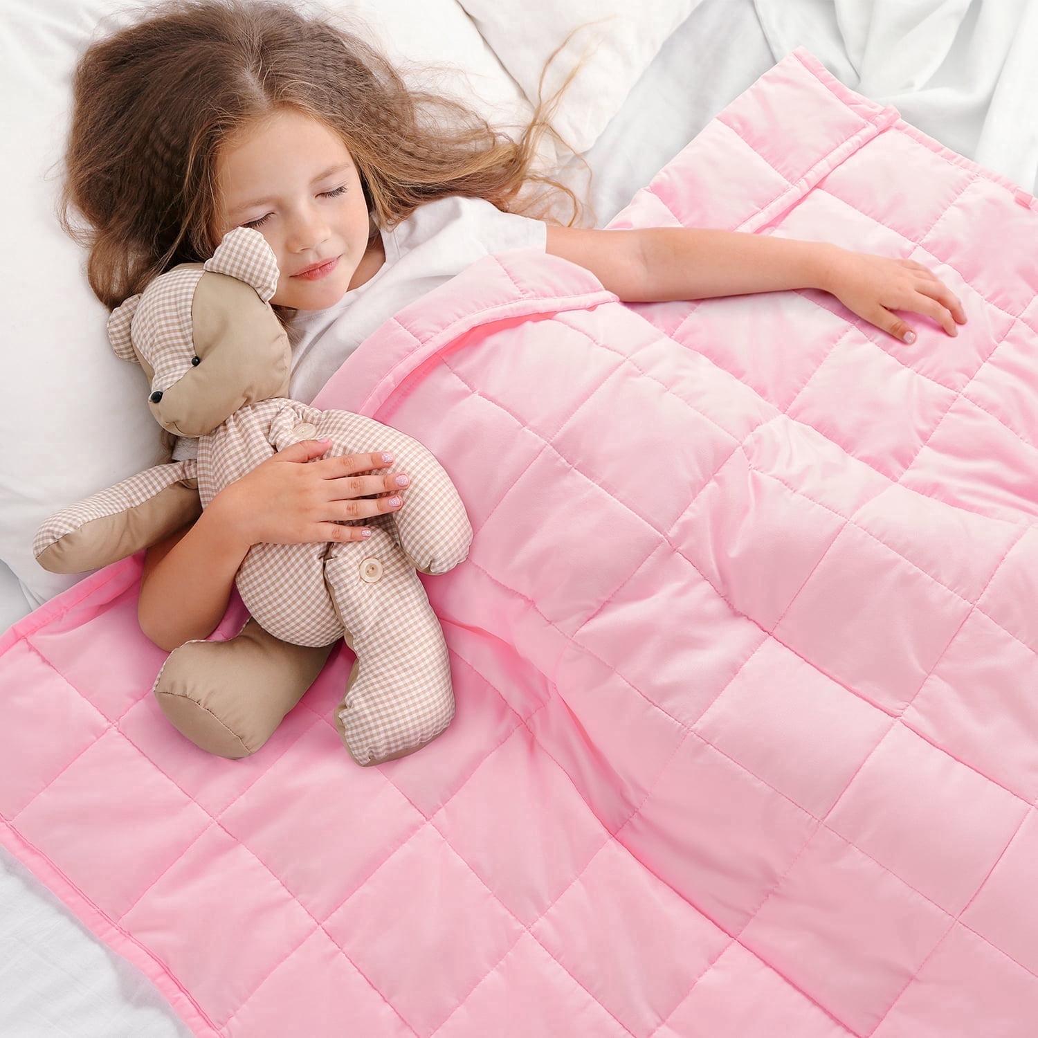 Sivio Cooling Weighted Blanket for Kids 3 lbs 36" x 48", Soft Breathable Heavy Throw for Sofa Bed Couch, Calming Anxiety, Machine Washable, Pink