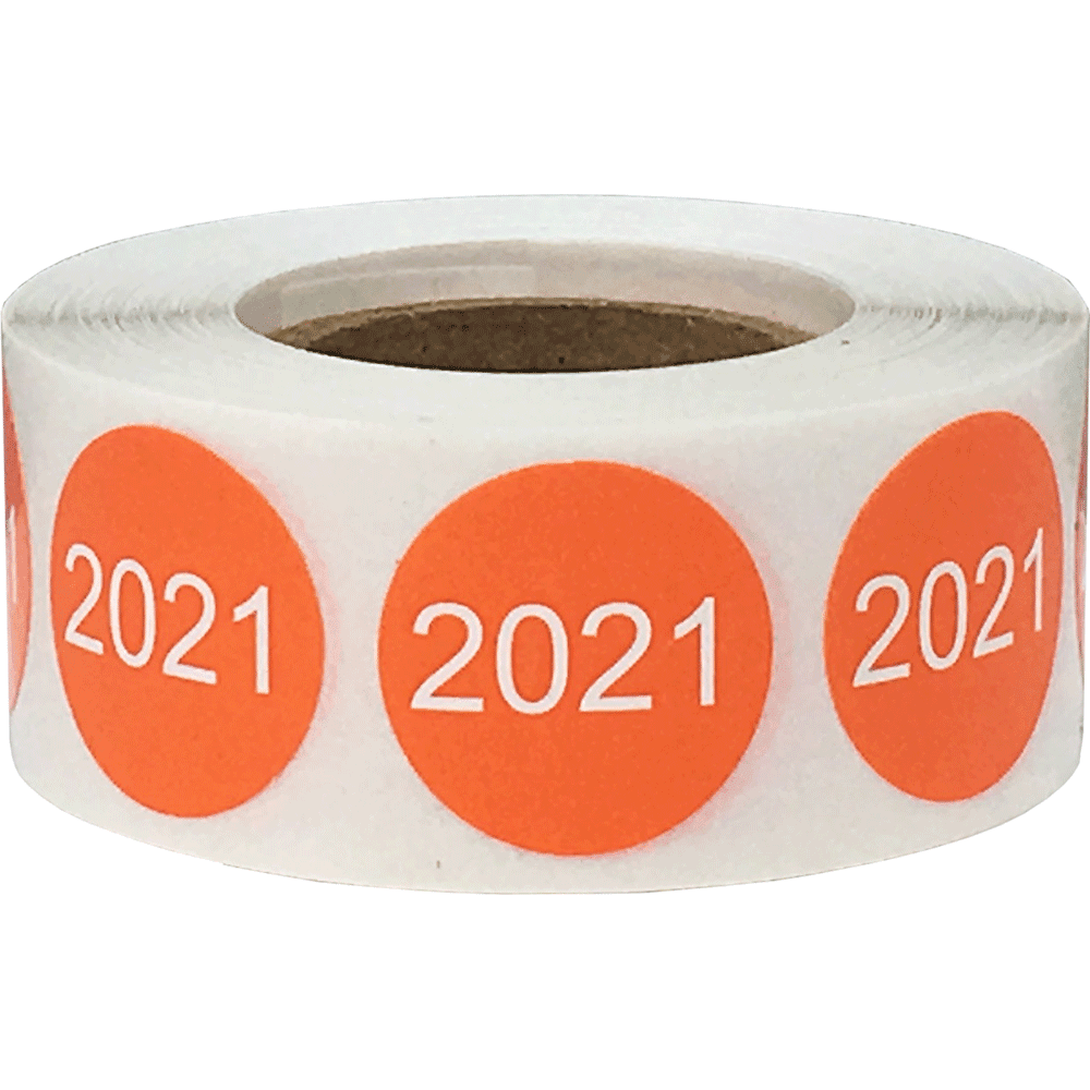 Hot Orange 2021 Year Stickers 3/4 Inch Circle Dots 500 Total Labels - Walmart.com - Walmart.com