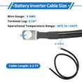 thumbnail image 6 of 1 Pc Battery Inverter Cable 6 AWG Gauge 2.5FT 5/16" Lug Battery Cable Universal for Car Vehicle Boat RV Solar Tinned Copper Black, 6 of 7