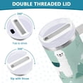 thumbnail image 5 of 40 oz Insulated Stainless Steel Tumbler Double Wall Stainless Steel Tumbler with 2-Way Drinking Cute Cartoon Llama Pattern, 5 of 9