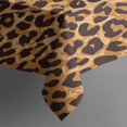 thumbnail image 3 of Brown and Black Leopard Print Rectangle Tablecloth 60"x84",Waterproof Polyester Rectangle Table Cloth, Wipeable Spillproof Polyester Tablecloth for Dining, Camping, Indoor and Outdoor, 3 of 5