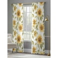 thumbnail image 4 of Summer Sunflowers Sheer Curtains for Living Room Bedroom Pastoral Farm Floral Watercolor Sheer Curtains 96 Inch Long 2 Panels Set Light Filtering Curtain Window Treatments Drapes for Dining Room, 4 of 6