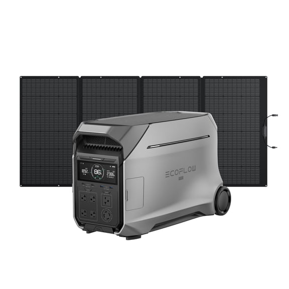 EF EcoFlow Solar Generator 4000Wh DELTA Pro 3 with 400W Portable Solar Panel, 120/240V 4000W AC Output, Solar Generator for Home Use, Camping Accessories, Emergencies, Power Outages, RVs