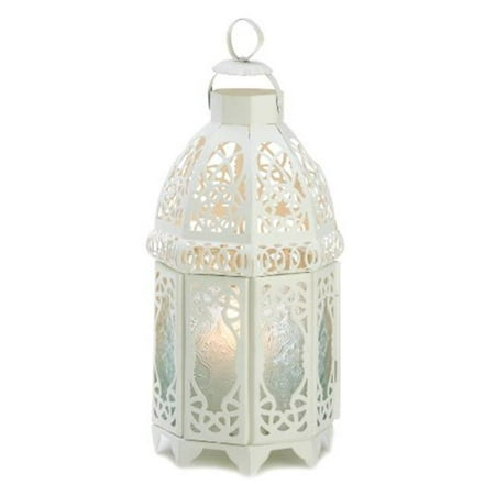 Zingz & Thingz 57070771 White Lattice Candle Lantern