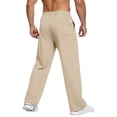 thumbnail image 4 of Akiihool Mens High Waisted Trousers Men's Straight Fit Flat Front Chino Pant Khaki,M, 4 of 5