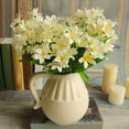 thumbnail image 3 of HEVIRGO Random colors 4 Bouquets Lovely Artificial Mini Lily Flower Bouquet Home Wedding Decor 24 Flowers on, 3 of 8