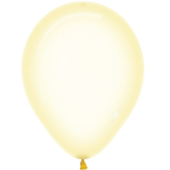 12 Crystal Pastel Yellow Latex Balloons 11"