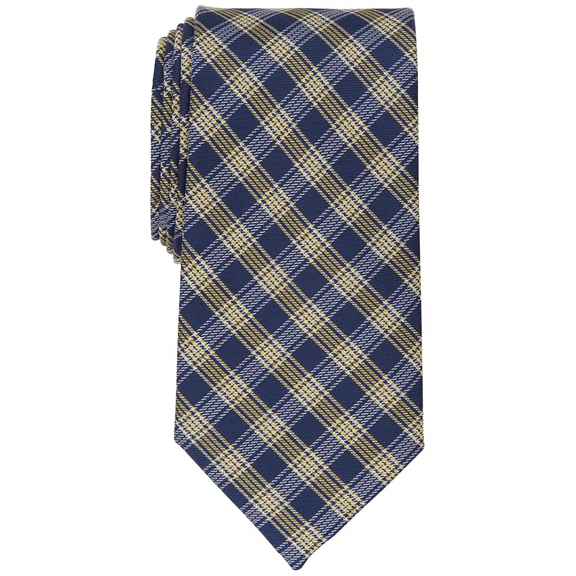Club Room YELLOW Men's Cates Plaid Tie, US One Size