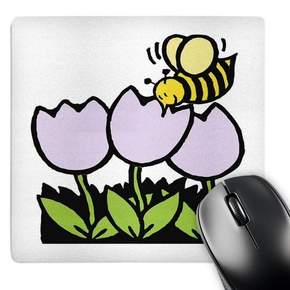 3dRose, Flowers n Bee 4 Kids, MousePad