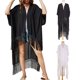 thumbnail image 3 of Cárdigan de mujer Color sólido Borlas Protector solar Transpirable Ligero Natación Playa Cover Up Abanopi Negro, 3 of 7