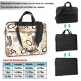 thumbnail image 6 of YFYANG 13 inch Universal Laptop Bag Oxford Cloth Laptop Sleeve, Multi-functional Brown Abstract Geometric Graffiti Notebook Computer Messenger Bag Handbag, 6 of 8