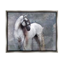 Stupell Industries Abstract Grey Horse Stallion Animals & Insects Painting Gray Floater Framed Art Print Wall Art