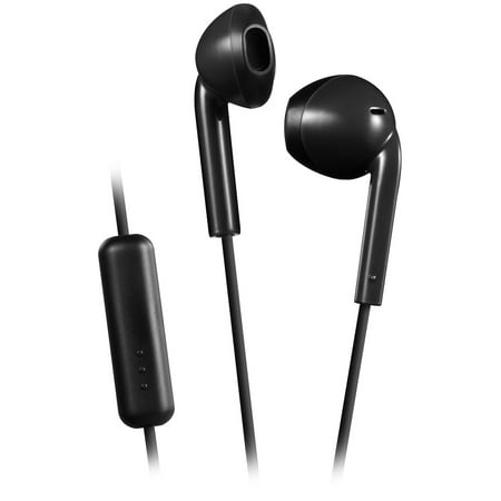UPC: 0046838001031 | JVC HAF17MB Earbud Headphones with Mic and Remote – Black
