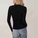 thumbnail image 4 of Hfnxid Womens Knit Sweatshirts Long Sleeve Button Down Shirts Slim Fit Casual Work Blouses Solid Color Comfy Tshirts Black,XL, 4 of 6