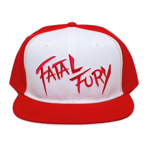 Fatal Fury Embroidered Flat Bill Unisex-Adult Trucker Hat -One-Size Red/White
