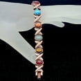 thumbnail image 6 of Wollet Pure Copper Magnetic Bracelet for Women, XOXO Multi Color Turquoise Bracelet, 6 of 7