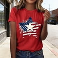 thumbnail image 2 of Short Sleeve T Shirts for Women Crew Neck Stars and Stripes 250th Anniversary USA Print Summer Casual Soft Tee Tops Red XXXL, 2 of 5