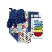 Kitchen Linens Basics Set, Eight Pack, Blue