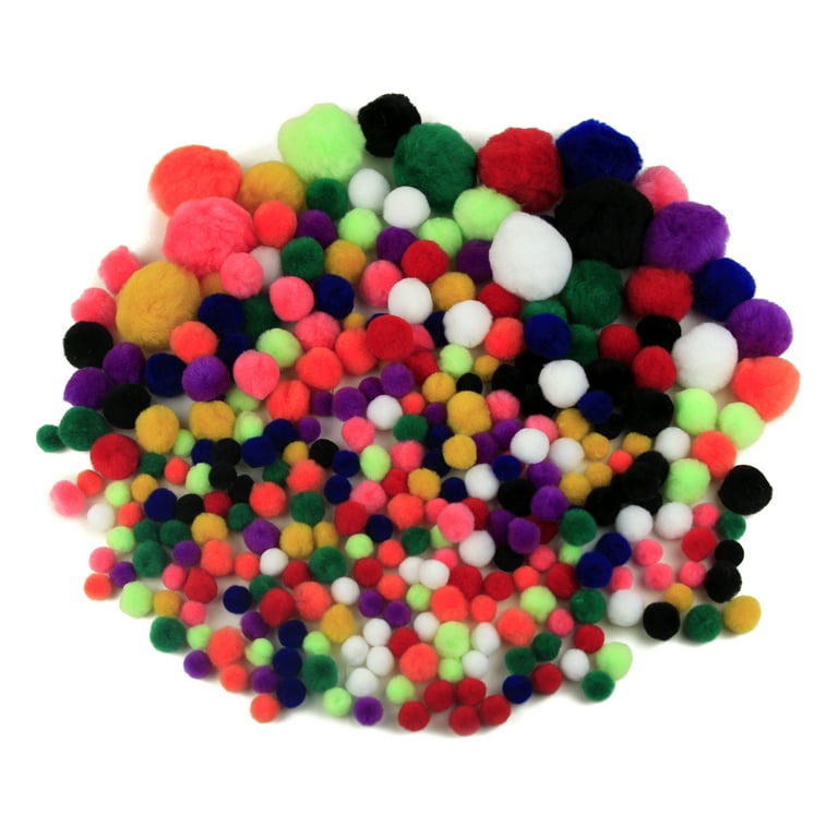 Hello Hobby Rainbow Pom Poms - 300 Piece, Size: 2.36 inch x 9.76 inch