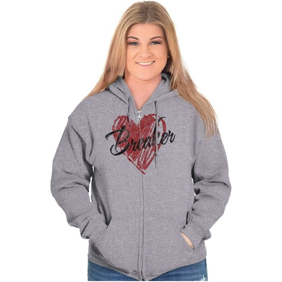 Heartbreaker Funny Valentines Day Zip Hoodie Sweatshirt Women Brisco Brands S