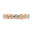 thumbnail image 3 of 14K Rose Gold Ring Band Eternity Diamond Round Polished 1ct Bezel Set , Size 5, 3 of 4