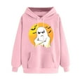 thumbnail image 2 of Hoodies for Womens 2025 Halloween Costume Fall Winter Hooded Jacket Loose Casual Fleece Sweatshirts Halloween Ghost Graphic Printed Long Sleeve Sweaters Pullover with Pocket, 2 of 4