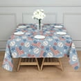 thumbnail image 3 of Blue Baseballs and USA Flags Pattern Square Tablecloth,Waterproof Square Table Cover,Wipeable Spillproof Washable Table Cover for Home Kitchen Party Decor 52"x52"(132x132cm), 3 of 6