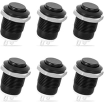 Nilight 12mm Momentary Push Button Switch 6PCS 12V Waterproof Black Metal Small Round Power Push Button Switches 2 Pin for Car Automotive Truck Boat Marine Off-Road Vehicle
