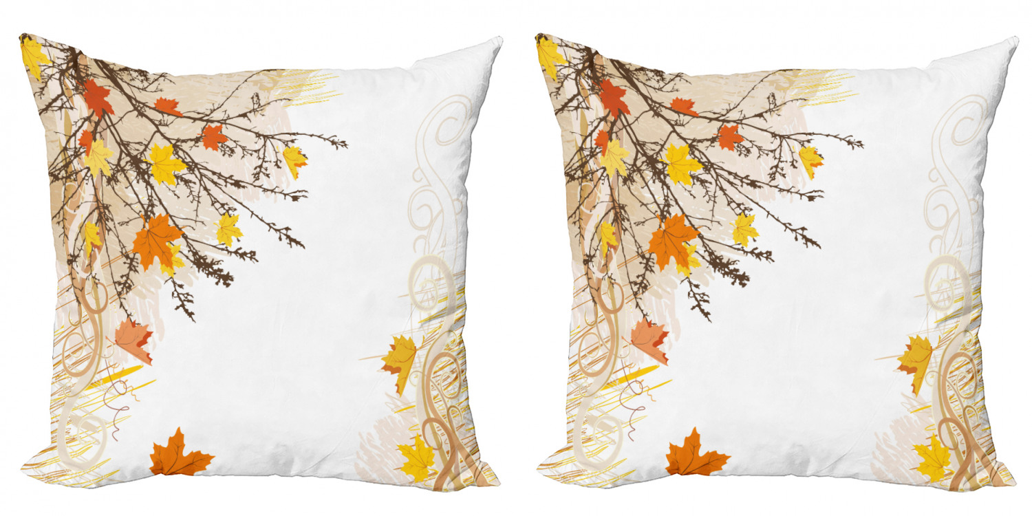 Nature Throw Pillow Cushion Cover Pack of 2, Autumn Maple Leaves