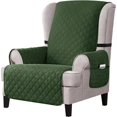 thumbnail image 1 of CHUN YI Reversible Wing Chair Slipcovers with Elastic Band and Side Pocket (Green), 1 of 6
