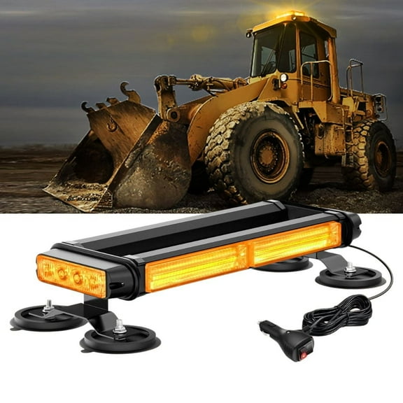 Nilight 14.5" Amber White COB Led Strobe Rooftop Flashing Light Bar High Visibility Emergency Hazard Warning Beacon w/Magnetic Base for Truck Pickup Car
